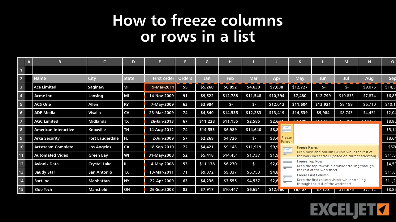 freeze rows in excel for mac 2011